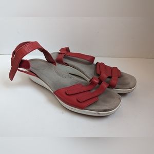 Ariat Leisure Red Leather Slingback Sandals Women's US 11 B